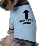 Scratch Here Arrow Up Dog T-Shirt