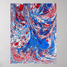 Scratched drawn Marbling Print