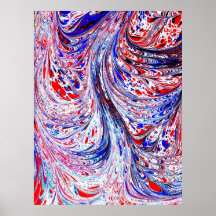 Scratched drawn Marbling Poster