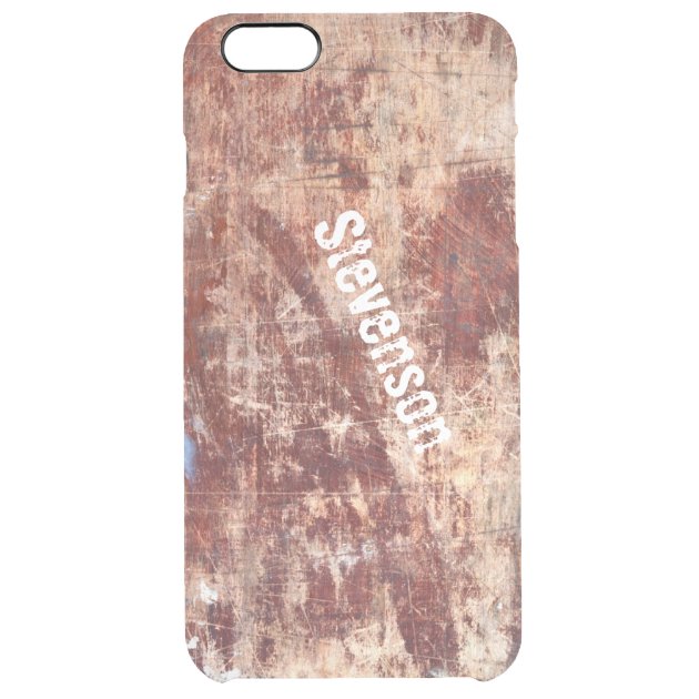 Scratched Wood - Grunge Woodgrain Look Custom Name Uncommon Clearlyâ„¢ Deflector iPhone 6 Plus Case