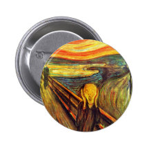 Scream by Munch ~ screaming man w red orange sky Buttons