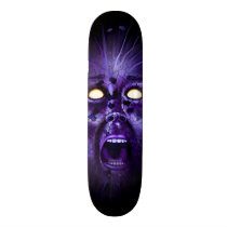 scream, face, horror, gothic, skull, head, mouth, eyes, evil, dark, Skateboard with custom graphic design