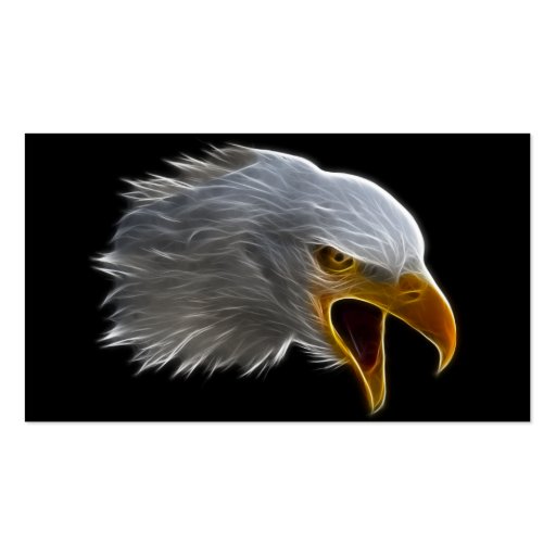 Screaming American Bald Eagle Head Business Card Templates (back side)