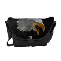 Screaming American Bald Eagle Head Messenger Bag