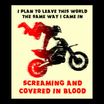 Screaming Blood Dirt Bike Motocross Print Poster posters