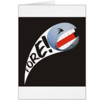 Screaming Golf Ball Greeting Cards