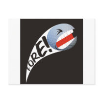 Screaming Golf Ball Post Cards