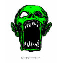 Screaming Green Zombie Ladies Basic T-shirt