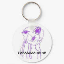 Screaming Squid "Fwah" Keychain by jennbeckstudios Screaming Squid "Fwah" Keychain