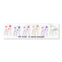 Screaming Squid Parade Bumper Sticker bumper stickers by jennbeckstudios Screaming Squid Parade Bumper Sticker bumper stickers