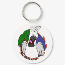 Screaming Umbrella Cockatoo Keychain by MenagerieMayhem Screaming Umbrella Cockatoo Keychain