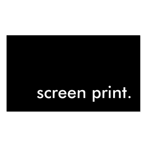 screen print. business card template