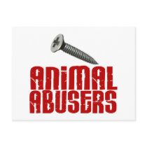 SCREW Animal Abusers 1 Postcards