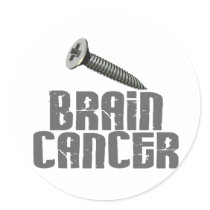 SCREW Brain Cancer 1 stickers by awarenessgifts SCREW Brain Cancer 1 stickers