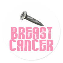 SCREW Breast Cancer 1 Round Stickers