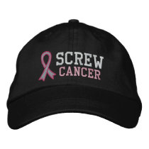 Screw Breast Cancer Embroidered Baseball Caps