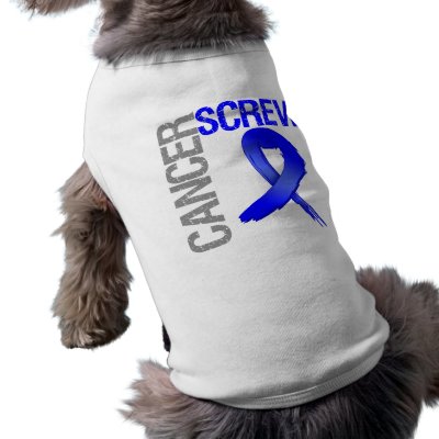 Screw Cancer - Colon Cancer pet t shirt