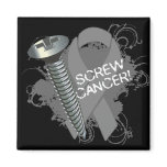 Screw Cancer - Grunge Brain Cancer magnets