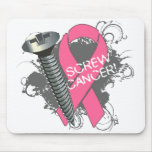 Screw Cancer - Grunge Breast Cancer Mouse Pads
