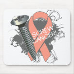 Screw Cancer - Grunge Endometrial Cancer Mousepads