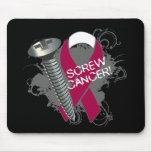 Screw Cancer - Grunge Head and Neck Cancer Mouse Pads