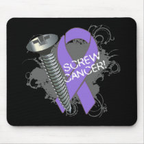 Screw Cancer - Grunge Hodgkin's Lymphoma Mouse Pad