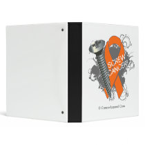 Screw Cancer - Grunge Kidney Cancer 3 Ring Binder