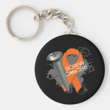 Screw Cancer - Grunge Kidney Cancer Key Chain