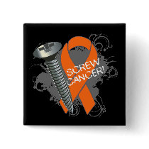Screw Cancer - Grunge Leukemia Pin