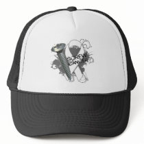Screw Cancer - Grunge Lung Cancer Mesh Hats