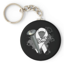 Screw Cancer - Grunge Lung Cancer Key Chain