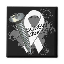 Screw Cancer - Grunge Lung Cancer Magnet