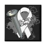 Screw Cancer - Grunge Lung Cancer magnets