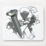 Screw Cancer - Grunge Lung Cancer Mouse Pads