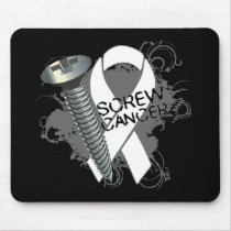 Screw Cancer - Grunge Lung Cancer Mouse Pad