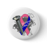 Screw Cancer - Grunge Male Breast Cancer Pinback Buttons
