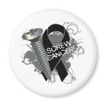 Screw Cancer - Grunge Melanoma magnets