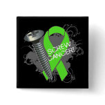 Screw Cancer - Grunge Non-Hodgkins Lymphoma Pin