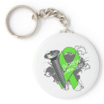 Screw Cancer - Grunge Non-Hodgkins Lymphoma Key Chain
