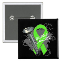 Screw Cancer - Grunge Non-Hodgkins Lymphoma Pin