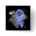 Screw Cancer - Grunge Stomach Cancer Pin