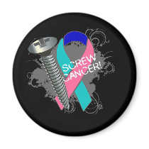 Screw Cancer - Grunge Thyroid Cancer Refrigerator Magnet