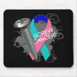 Screw Cancer - Grunge Thyroid Cancer Mouse Pad