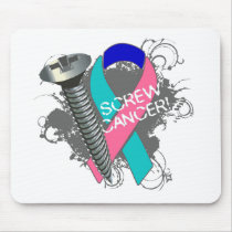 Screw Cancer - Grunge Thyroid Cancer Mouse Pad