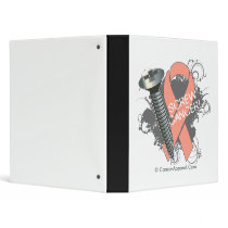 Screw Cancer - Grunge Uterine Cancer 3 Ring Binder
