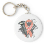 Screw Cancer - Grunge Uterine Cancer Key Chain