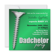 Screw(d) Green Dadchelor Party Invitations
