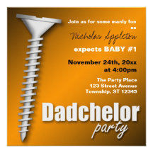 Screw(d) Orange Dadchelor Party Invitations