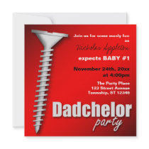 Screw(d) Red Dadchelor Party Invitations