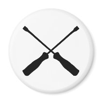 screw driver crossed tools bw magnets